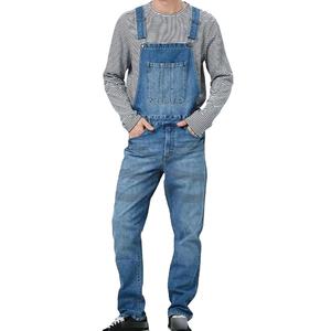 Salopette ample en jean pour homme Bretelles réglables Poches Style décontracté à la mode Combinaison confortable Vêtements de travail - Product Image 1