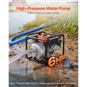 Pompa Acqua a Benzina 2-in-1 da 6HP, 128 GPM, Portatile con Tubo di Scarico da 7,6 m per Trasferimento Acqua Semi-Sporca - Product Image 2