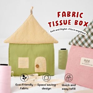 Boîte à mouchoirs en tissu écologique, coton naturel, design peu encombrant, accessoires pour la maison et la cuisine, style minimaliste - Product Image 1