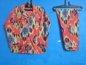 Conjunto de Pijama Sexy con Cuello en V y Estampado Floral para Mujer, Talla Grande, Diseño Moderno, Ropa de Dormir Informal de Verano, 100% Algodón Orgánico - Product Image 2