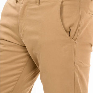 Men's Khaki Straight Leg Cotton <b>Trousers</b> Casual Anti-Wrinkle Mid Waist Flat Front With Side Pockets Spring Wear men's pants - Product Image 5