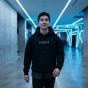 Sudadera con Capucha Personalizada con Logotipo Bordado en Neón Negro, Sudadera de Hombre, Sudadera con Capucha Estilo Urbano - Product Image 3