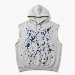 <b>Men</b> Sleeveless Hoodies Custom Cotton <b>Pullover</b> Athletic Gym Fitness Training Casual Streetwear Breathable Performance Wear - Product Image 1