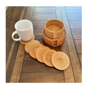 Sous-verre en rotin de qualité supérieure, résistant à la chaleur, pour la protection des tasses et verres, prix de gros - Product Image 4