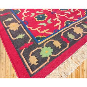 Tapis Dhurrie durables tissés à la main dans un design classique à tissage plat Tapis Kilim parfait Espaces de vie et de chambre à coucher - Product Image 4