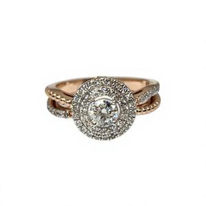 Anillo de Compromiso Solitario de Diamante Cultivado en Laboratorio, Oro Rosa de 14K, Diseño de Marca, Certificado IGI, 0.31 CT, Chapado en Rodio, G-H, para Mujer - Product Image 1