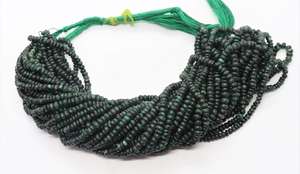 Cuentas redondas lisas de esmeralda verde oscuro AAA de 3.5-4.5 mm, cuentas de piedras preciosas de esmeralda de 16 pulgadas, cuentas sueltas de esmeralda para joyería - Product Image 2