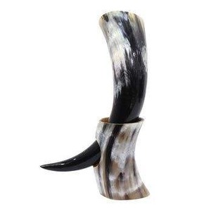 Premium Handmade Viking Drinking Horn Polished Animal Carving Medieval Mug Eco-Friendly Decor - Product Image 6