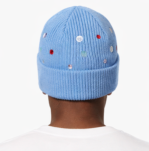 Custom Gemstone Embellished Rib Knit Cuffed <b>Beanie</b> Cap Rhinestone Gemstone Knit <b>Beanie</b> Crystal Jacquard <b>Beanie</b> - Product Image 3