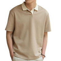 Chemise Homme Tricotée Ample à Manches Courtes de Haute Qualité pour l'Été, Col Revers, Style Smart Casual, en Spandex/Coton et 100% Polyester, 220 GSM