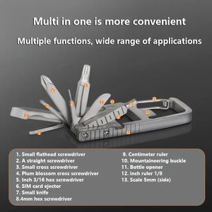 Multi-utensile compatto pieghevole 13-in-1 in acciaio inossidabile con supporto per telefono per escursioni, campeggio e uso quotidiano, dotato di un cacciavite - Product Image 5