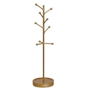 Nuevo diseño de expositor de joyería con revestimiento dorado, organizador de pendientes de mesa con forma de árbol, opciones de personalización. - Product Image 1