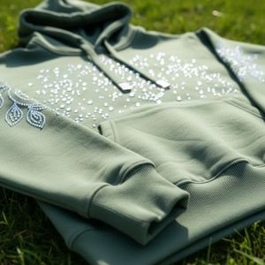 Sudadera con Capucha Beige para Hombre, Talla Grande, 100% Algodón, Tejido de Felpa, Transpirable, con Bolsillo Frontal, Estilo Vanguardista para Invierno - Product Image 1