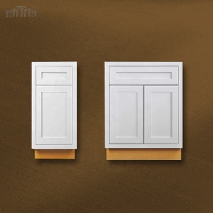 Estructura de inserción de madera de abedul de nogal Natural contemporáneo Cierre suave Superposición parcial Shaker Cajón Puerta Base Incrustaciones Armarios de cocina - Product Image 1