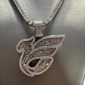 Pendentif Lettre Hip Hop Iced Out en Argent 925 avec Diamant Moissanite VVS, Logo Initial, Pendentif Prénom Homme pour Cadeau - Product Image 4