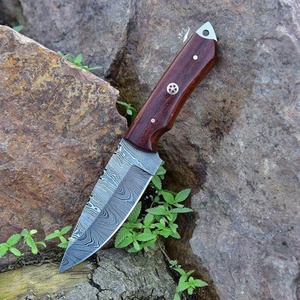 Premium Handmade Fixed Blade Hunting Knife Damascus Steel Wood Handle <b>Leather</b> Sheath Camping Knife 3-Year Warranty Customizable - Product Image 3