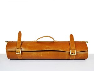 Wholesale Customizable Genuine Leather Knife <b>Roll</b> Bag 15 Slots Chef Knife Case with Detachable Belt Cowhide Chef <b>Roll</b> Holder - Product Image 4