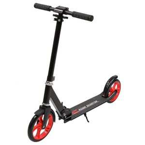 Monopattino di Lusso a Tre Ruote per Bambini, Pieghevole, Nero e Rosso, in PU e Plastica, con Modalità a Spinta per Attività all'Aperto, con Luci, Età 3+ Anni - Product Image 1