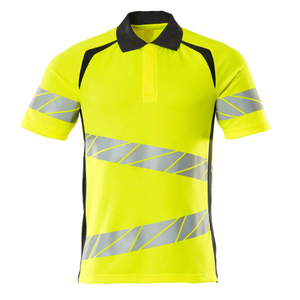 Chemise polo de sécurité réfléchissante à manches courtes pour hommes, haute visibilité, construction OEM, avec taille et couleur personnalisées - Product Image 1