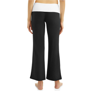 Pantalon cargo taille haute pour femme, coupe large, couleur unie, taille élastique, coupe ample, longueur cheville, respirant, en molleton tissé, avec braguette zippée - Product Image 2