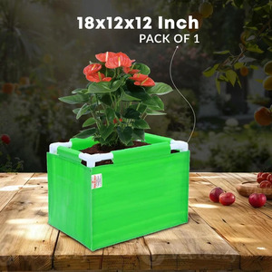 Casa De Amor - Bolsa de Cultivo Rectangular de HDPE de 260 GSM con Soporte de Tubo de PVC - 1.5x1x1 Pies, Protección UV, Color Verde (Paquete de 1) - Product Image 1