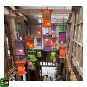 Farol de Brocado Hecho a Mano, Decoración Étnica de Tela para Regalos de Viaje y Eventos Culturales en Vietnam para Compradores Minoristas - Product Image 2