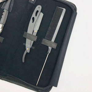 Tijeras de Barbero Profesionales Negras Mate Más Vendidas, Peine de Afeitar de Acero Inoxidable Sostenible con Etiqueta Privada Personalizada para Uso Estético - Product Image 5