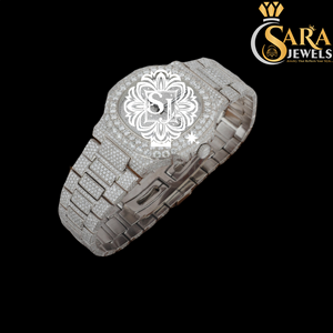 Reloj de Moda con Diamantes Moissanite de Alta Demanda, Esfera Negra, para Fiestas, Atuendos Casuales y Estilo Urbano, Disponible para la Venta - Product Image 2