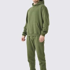 Survêtement pour homme adulte, coupe ajustée, en molleton, pour le sport, le jogging et la course à pied, avec pantalon à taille élastique, tenue de sport athlétique - Product Image 1