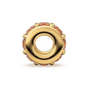 Anillos de Lujo de Oro Amarillo Sólido de 18K con Cuentas de Citrino de 5mm en Forma de Rueda - Product Image 4