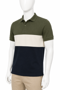 Chemise Homme Unie Formelle Respirante Anti-boulochage en Polyester à Manches Courtes Tricotée Coupe Droite Vert Blanc Bleu Marine - Product Image 4