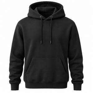 Sudadera con Capucha Negra Personalizada con Logotipo para Hombre |   Ropa Deportiva al por Mayor OEM con Etiqueta Privada - Product Image 1