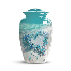 Blue Butterfly Memorial Urn Adult Cremation <b>Ashes</b> Vessel American Style Aluminum Cremation Urn Custom Decorative <b>Keepsake</b> - Product Image 1