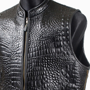 Chaleco de Moda 2025 para Hombre, Nuevo, de Cuero Genuino, Ecológico, Resistente al Viento e Impermeable, Estilo Casual, Cuello en V, Transpirable - Product Image 3