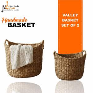 Juego de 2 cestas artesanales de corteza de plátano VALLEY - Product Image 1