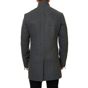 Abrigo de lana de doble botonadura para hombre, estilo gabardina, con hombreras, a cuadros, largo, antiarrugas, para otoño e invierno, venta al por mayor OEM - Product Image 3