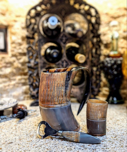 Taza de Cuerno de Búfalo Auténtica y Genuina, Artesanía de Cuerno de Búfalos Indios, Sambhal - Product Image 5