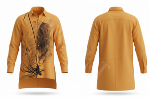 Chemise longue tendance sur mesure, motif floral artistique, couleur menthe unie élégante, chemise habillée boutonnée, chemises de style personnalisé - Product Image 5