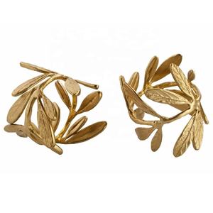 Nouveauté en stock, anneaux de serviette en aluminium feuille d'or, ensemble de 6 pour mariage, anniversaire, fête, décoration de table - Product Image 6