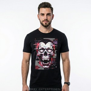 Camiseta Personalizada para Hombre, Diseño con Efecto de Goteo, Texto Gráfico, Venta al Por Mayor, Estampado de Criatura Nocturna, Ropa de Algodón, Fabricante OEM - Product Image 5