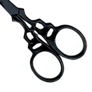 Fancy Professional Beauty Scissors Eyebrow Styling Sharp Straight Blades <b>Plastic</b> Handles Stainless Steel Cutting Tool OEM - Product Image 5