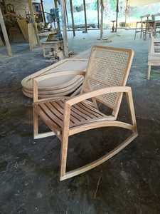Fauteuil à bascule d'extérieur en teck avec accoudoirs en corde UV, mobilier de luxe pour hôtels, villas, resorts et patios, pour l'hôtellerie commerciale, fourniture professionnelle - Product Image 6