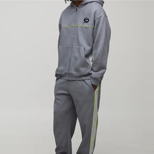 Survêtements pour hommes les plus vendus, 100 % coton, coupe-vent, respirants, avec logo personnalisé, fermeture éclair, couleur unie, grandes tailles - Product Image 6