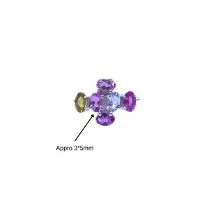 Anillo Clásico de Plata de Ley 925 con Turmalina Multicolor para Mujer, Joyería Plateada para Bodas - Product Image 1