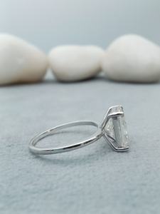High End Radiant Cut <b>Diamond</b> <b>Ring</b> for Women White Silver Engagement Wedding Jewelry Available for Export Selling Price - Product Image 5