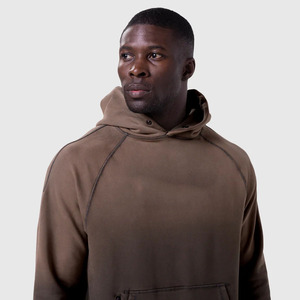 100% Cotton <b>Thermal</b> Hoodie <b>Men</b> Vintage Sun Faded Acid Wash Oversized Winter Hoodie OEM Custom Logo Streetwear - Product Image 6