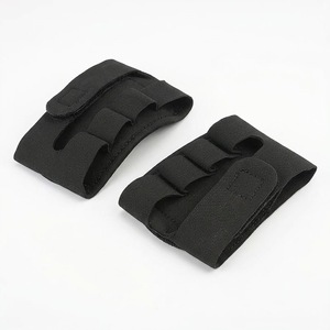 Black Neoprene Wrist <b>Support</b> Weightlifting Tennis Grip Pads Elastic <b>Finger</b> Loops Non-Slip Palm Guards Professional Protection - Product Image 1