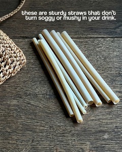 Pailles comestibles écologiques 13 mm pour Bubble Tea et boissons Boba, en farine de riz naturelle, jetables et biodégradables - Product Image 1