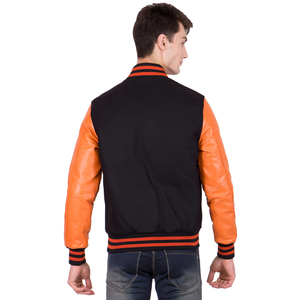 Latest Casual Woolen Varsity <b>Jacket</b> OEM Outdoor Winter Patch Embroidered Front Waterproof Breathable Windproof Mandarin - Product Image 5