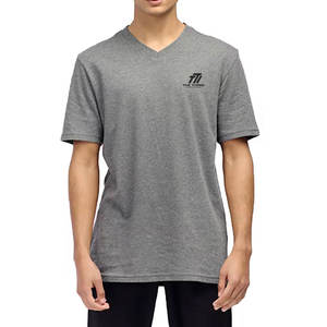 Camisetas con cuello en V para hombre con logotipo personalizado, camisetas con cuello en V para hombre hechas a medida, camisetas con cuello en V para hombre de talla personalizada a precio de mayoreo - Product Image 1